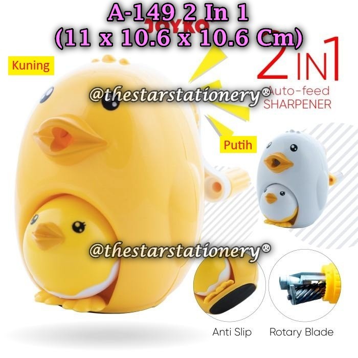 

(1 Biji) Rautan Meja Putar JOYKO A-149 2 In 1 Sharpener Rautan Serutan Putar Joyko A-149 (1 Biji)