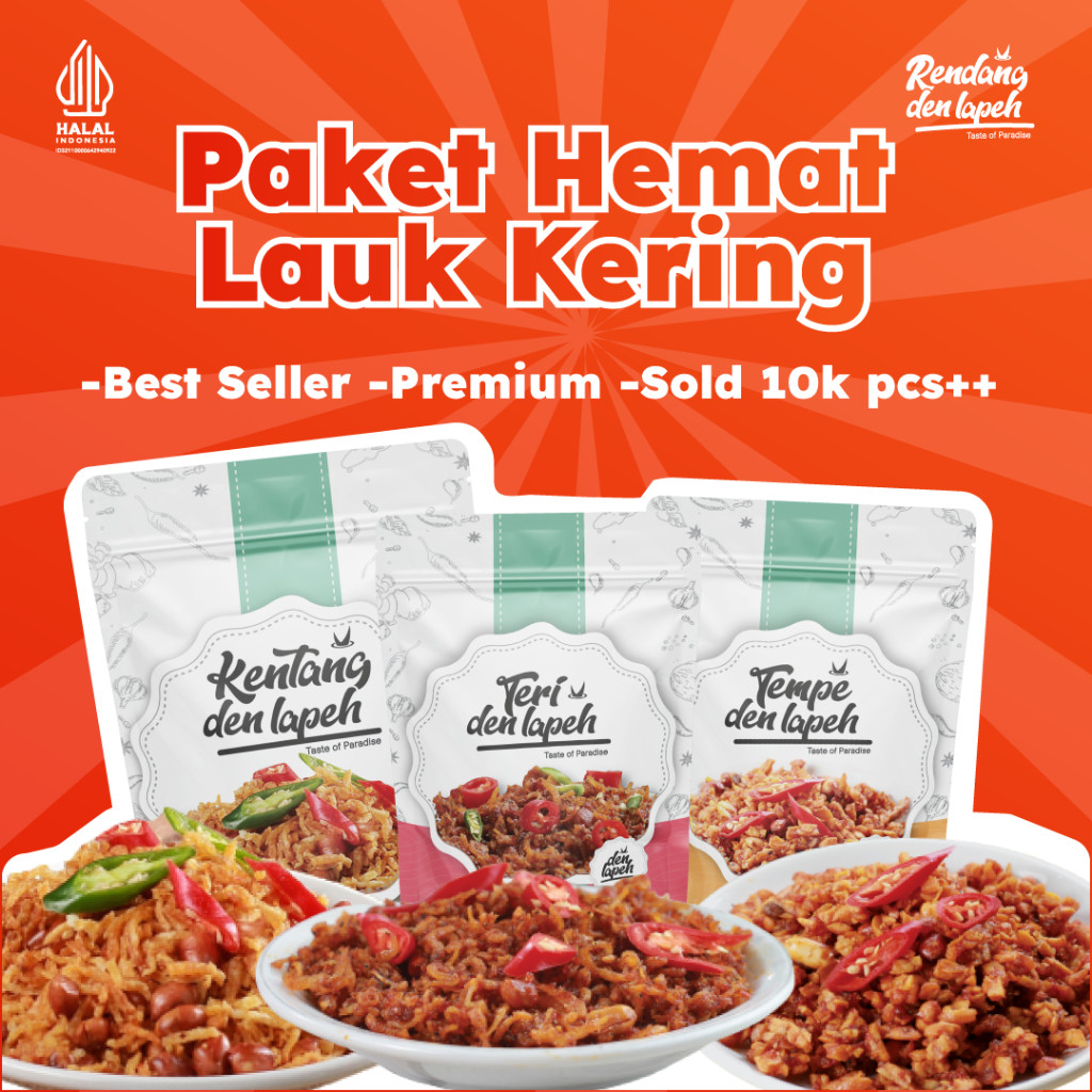 

PAKET HEMAT LAUK KERING BEST SELLER | KENTANG & TERI BALADO & OREK TEMPE