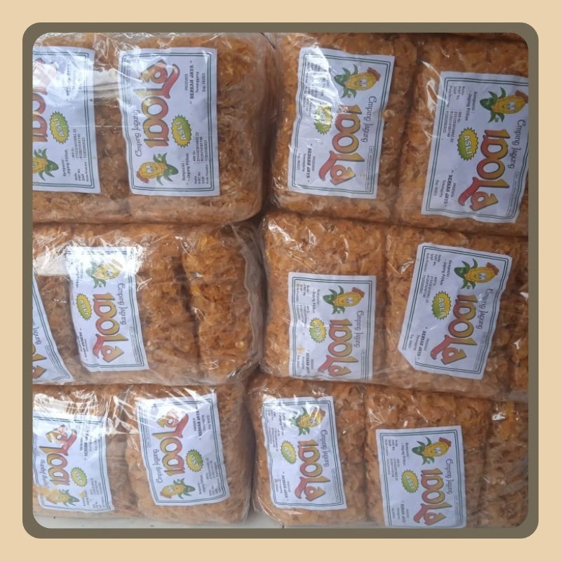 

emping jagung idola, emping jagung mentah 1 ball.