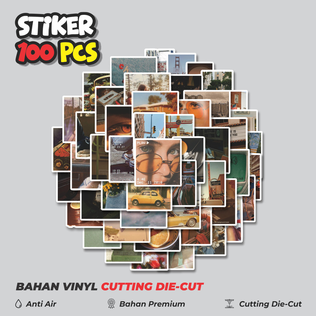 

Terbaru! 50 pcs Stiker Vintage Tone Color Aesthetic INS Style Dekorasi Lucu Kreatif untuk Notebook, Skateboard, HP