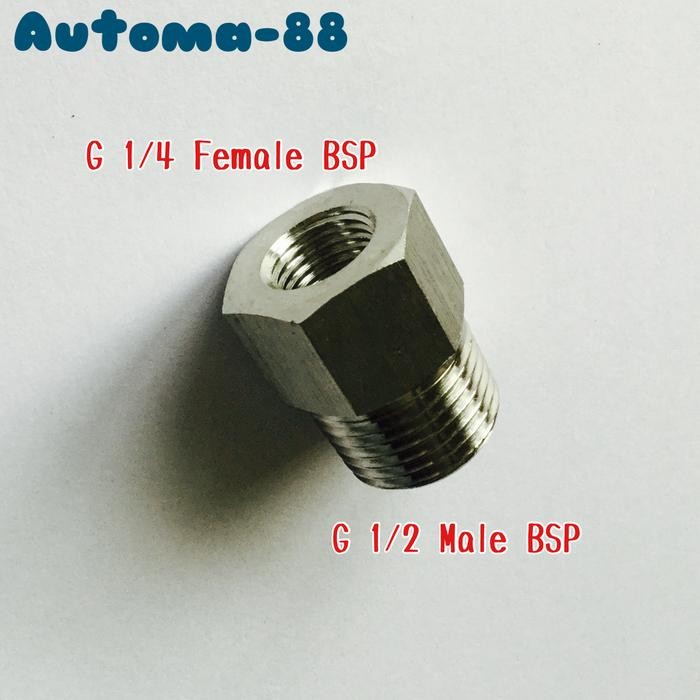 LT68 - Adapter Drat G 1/4 Female x G 1/2 Male Stainless steel SS304 BSP