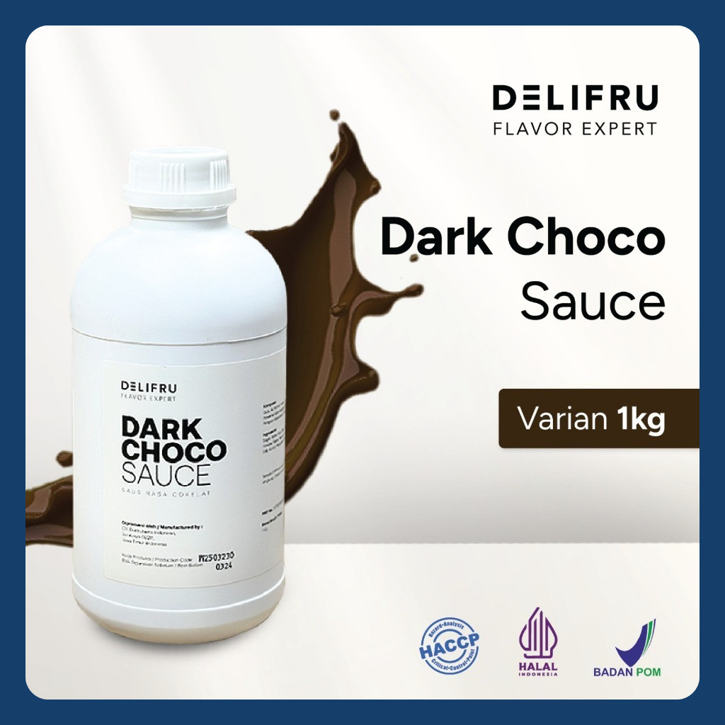 

Delifru Dark Choco Sauce 1 Kg - Topping Saus Cokelat