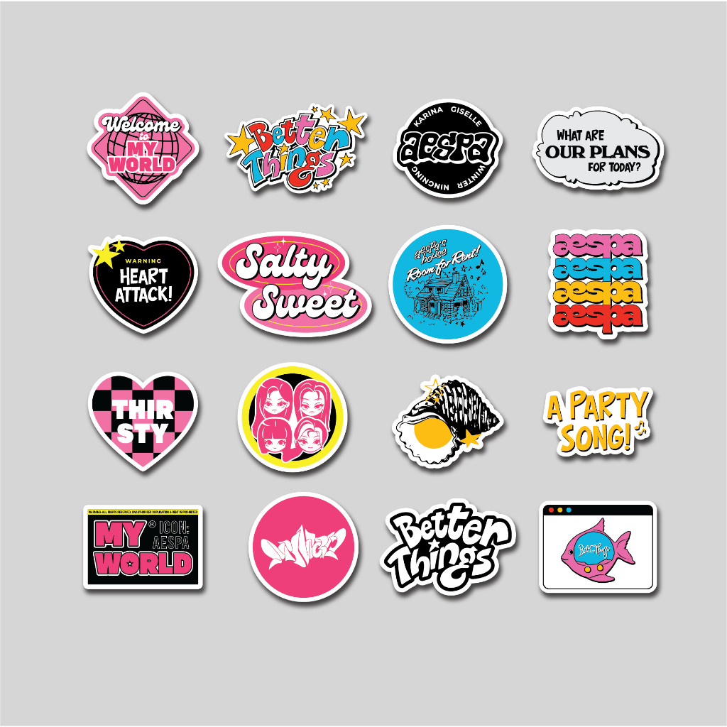 

Sticker Pack Aespa My World X Better Things | Sticker Tumbler | Stiker Laptop Koper Helm