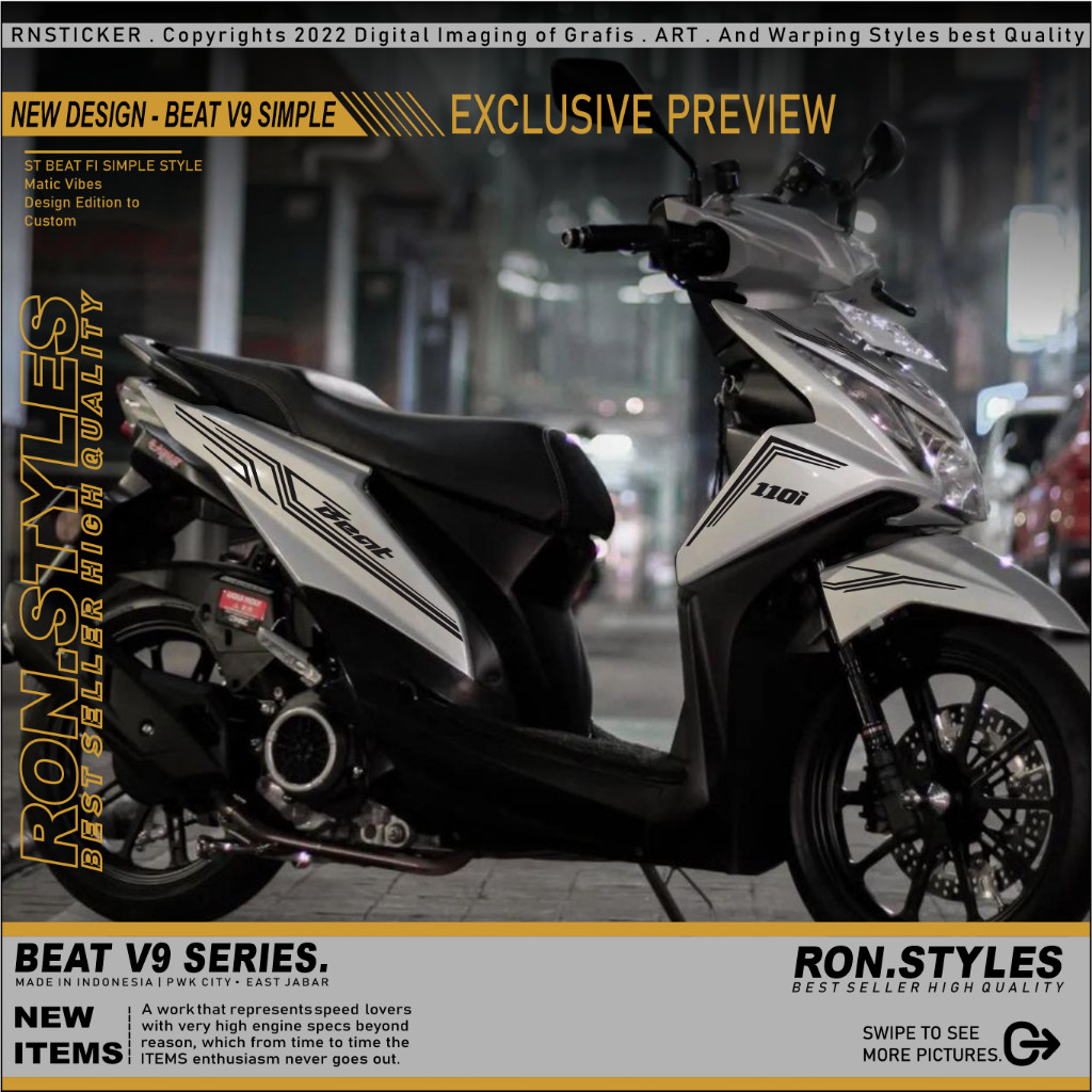 STRIPING CUTING BEAT FI SIMPLE MOTIF GARIS-GARIS STRIPING VARIASI BEAT FI 2013-2016 VARIASI BEAT F1