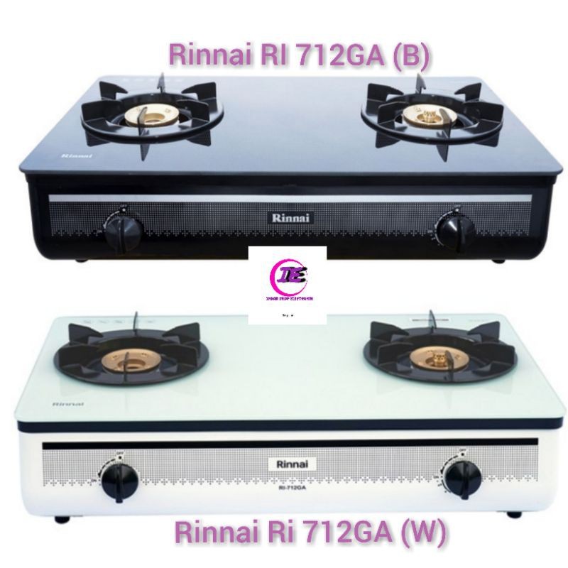 Kompor Gas Rinnai RI 712 GA B / W / Rinnai kompor gas kaca RI 712GA api lilin