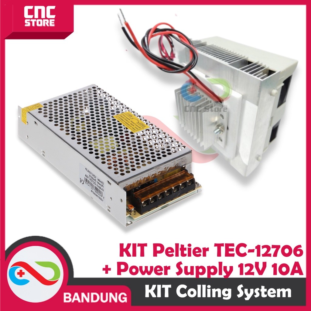 COOLING SYSTEM KIT PELTIER TEC-12706 WITH POWER SUPPLY 12V 10A