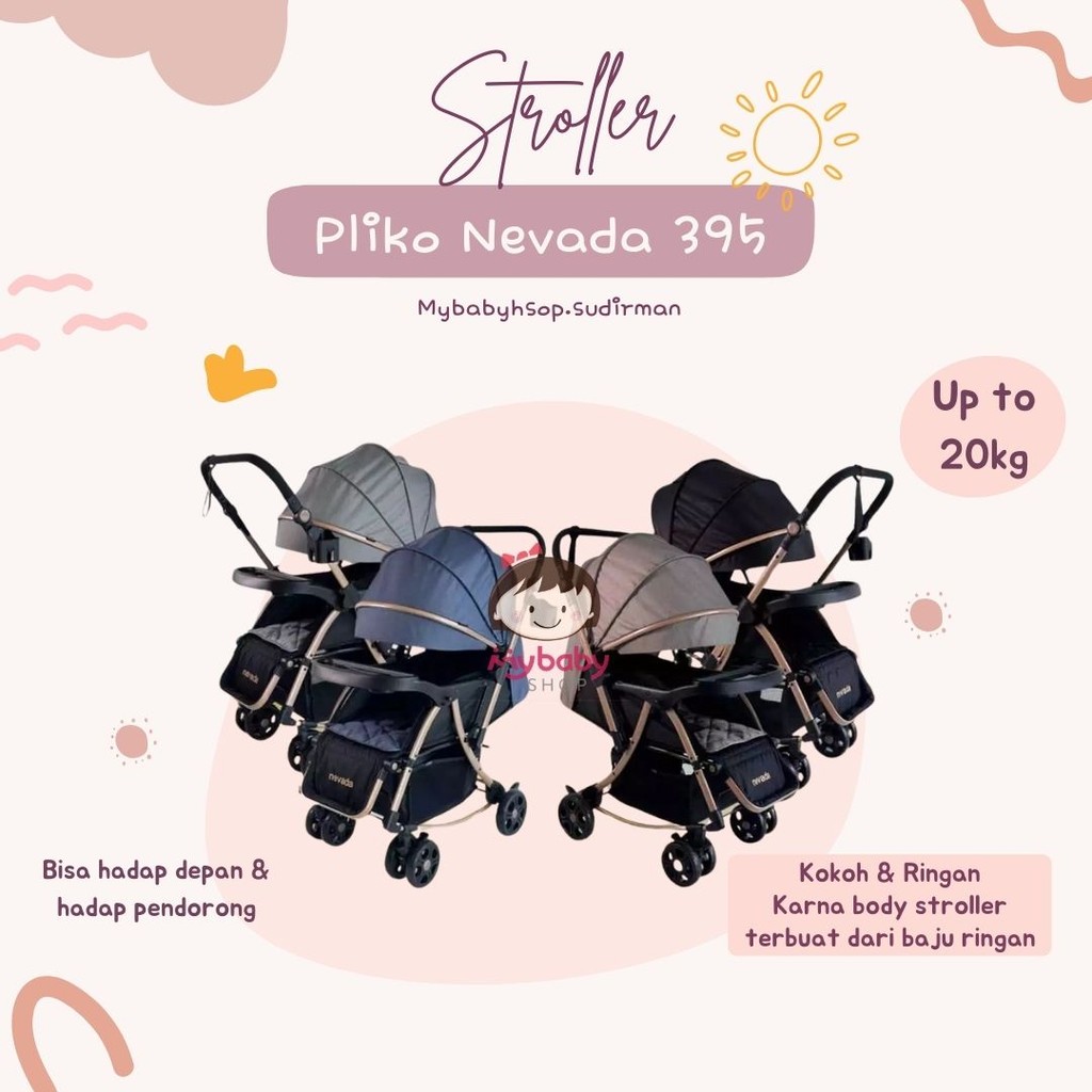 Stroller Pliko Nevada 395 / Kereta Dorong Bayi / Reversible