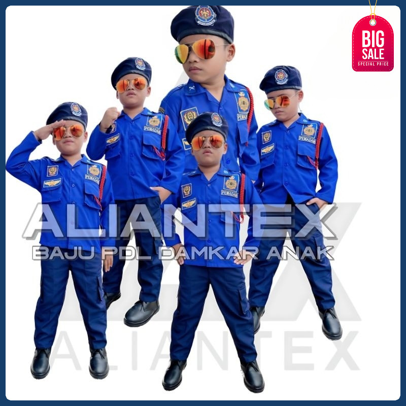 Kemeja PDL Damkar Biru Anak Premium