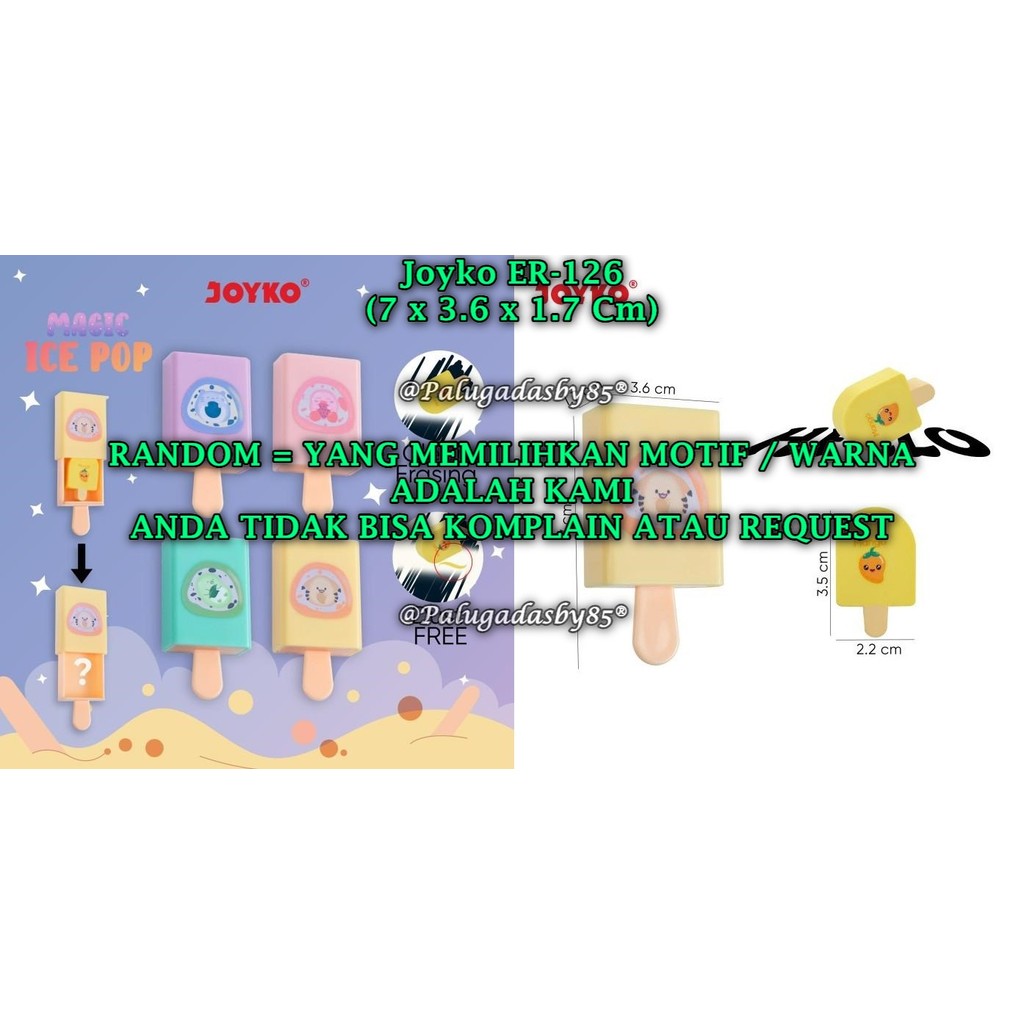 

(1 Biji) GROSIR Penghapus JOYKO ER-126 RANDOM / Penghapus Eraser Joyko ER-126 Magic Ice Pop (1 Biji)
