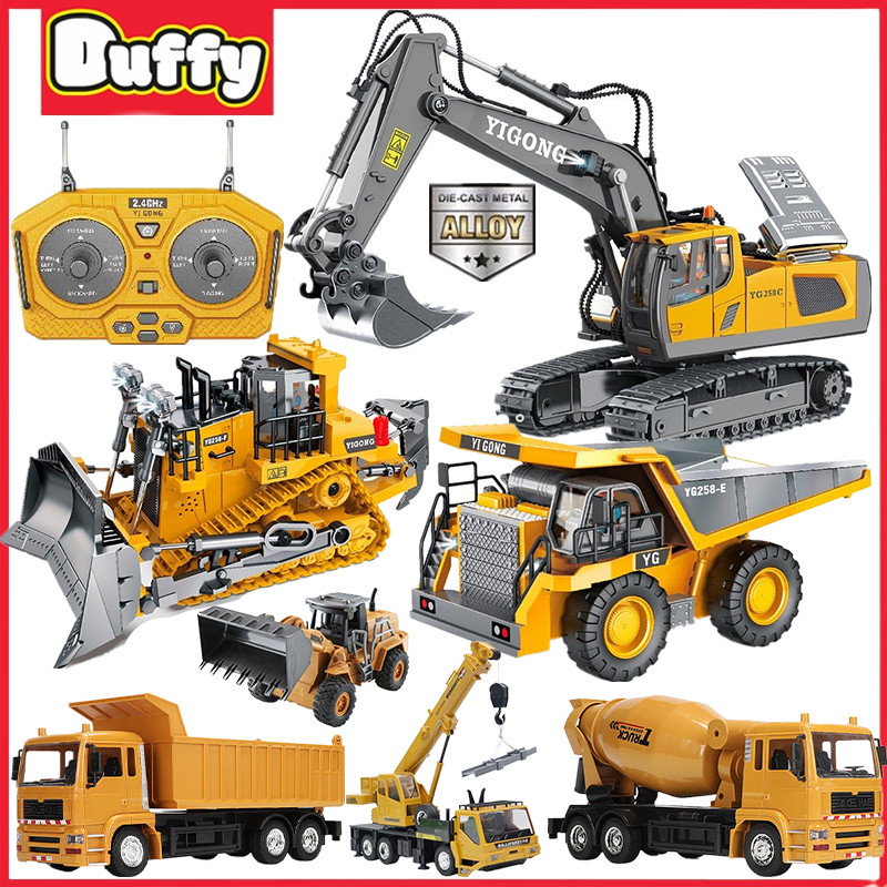 【Duffy toys】2.4G Mobil Remote Control Besar Excavator / Model Paduan Simulasi Kendaraan Mobil Besar 
