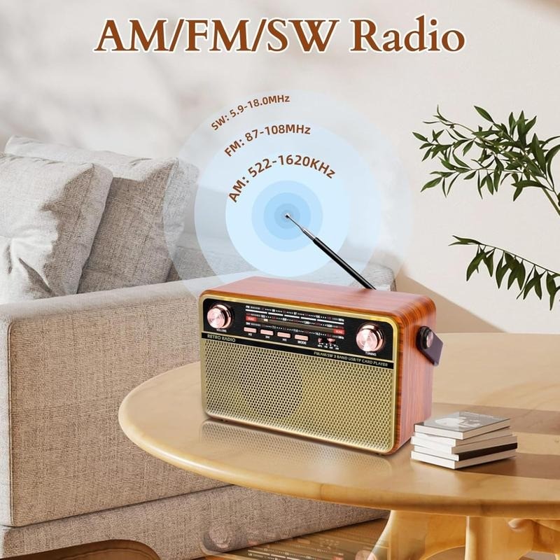 Radio Speaker Bluetooth Jadul Mp3 Fleco F-505T | Radio Retro 3 Band Fm/Am/Sw/ Radio Digital Portable