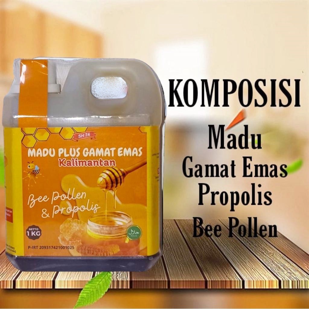 

Madu PLUS Gamat Emas, Bee Pollen dan Propolis /Madu Super Kalimantan /Imun /Multivitamin /Anti Bakteri /Hipertensi /Fungsi Hati /Menguatkan Tulang Netto 1kg
