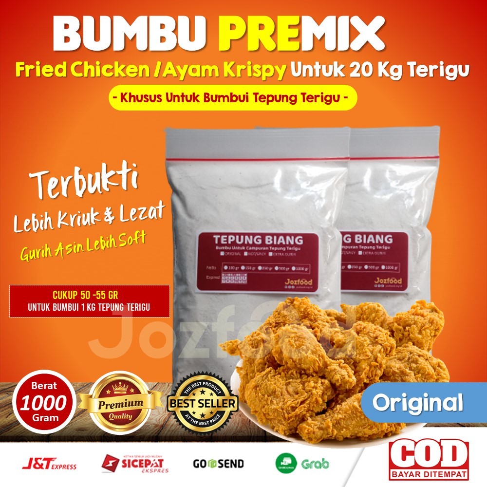 

Bumbu Biang Tepung Fried Chicken Instan Tanpa Bumbu Tambahan 1Kg Premix