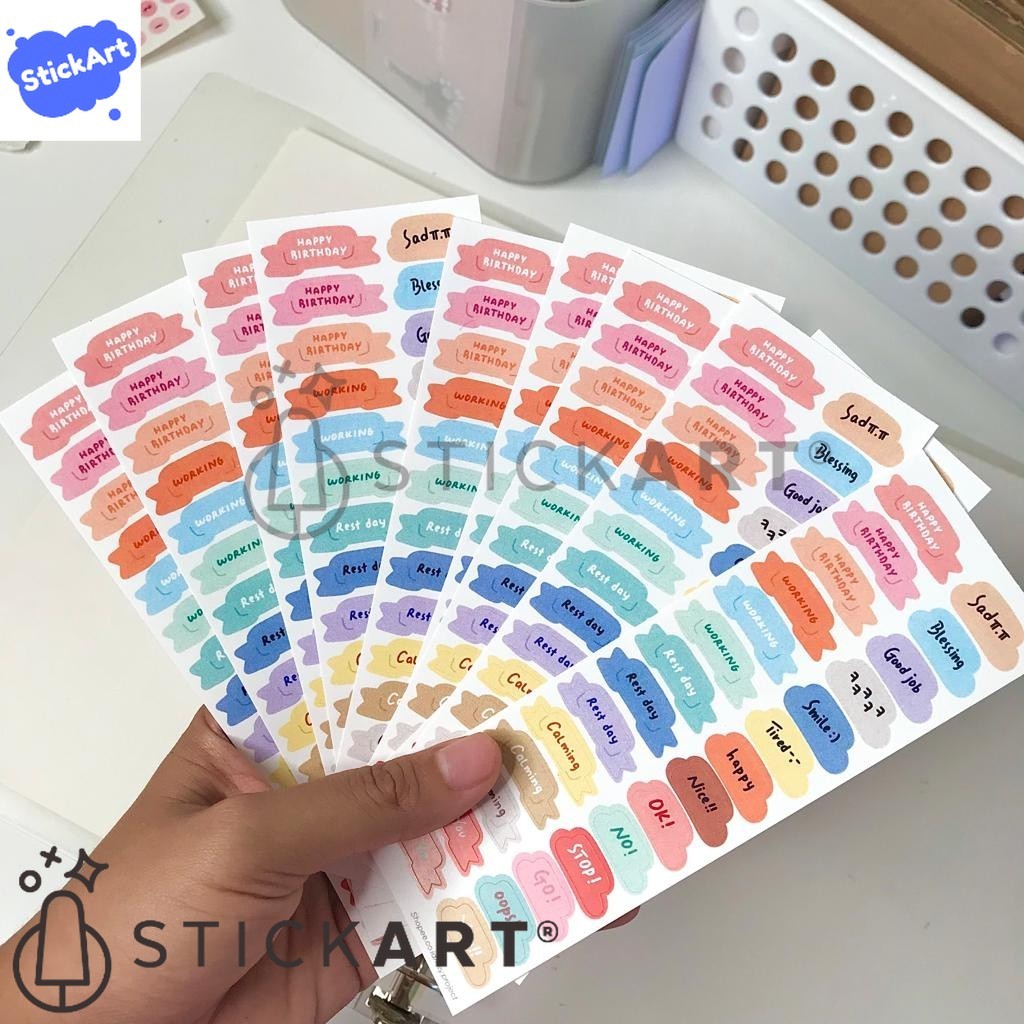 

[STICKART] Sticker daily activities/ stiker journal deco BAHAN DAN KWALITAS PREMIUM