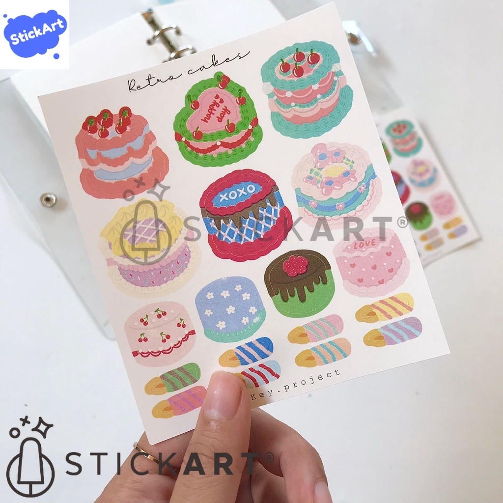 

[STICKART] Stiker Kue/Cake Sticker/Vintage Cake Sticker/Dekorasi Jurnal BAHAN DAN KWALITAS PREMIUM
