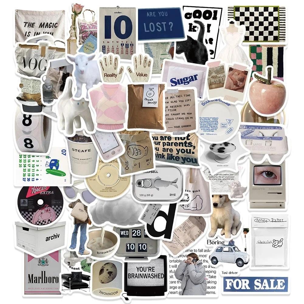 

10/30/55Pcs Ins Cartoon Waterproof Graffiti Sticker Aesthetic Decorative Luggage Laptop Cup Phone Journal Scrapbook Kid Stickers