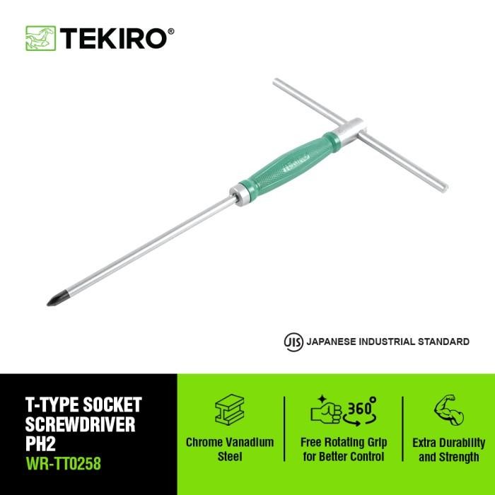 ( TT- 0258 ) TEKIRO KUNCI SOCK T WIH SCREWDRIVER PH-2 + MATA OBENG