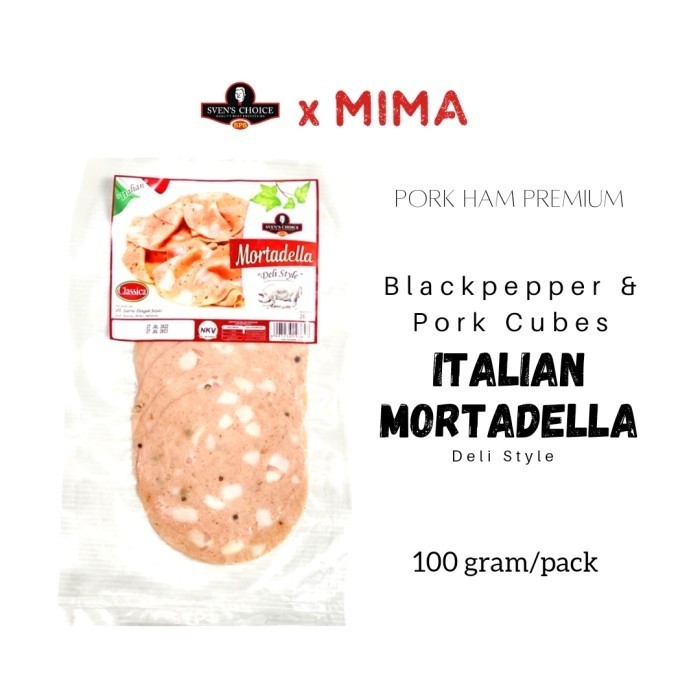 

Svenschoice Ham Babi Premium Italian Mortadella Deli Style 100gr