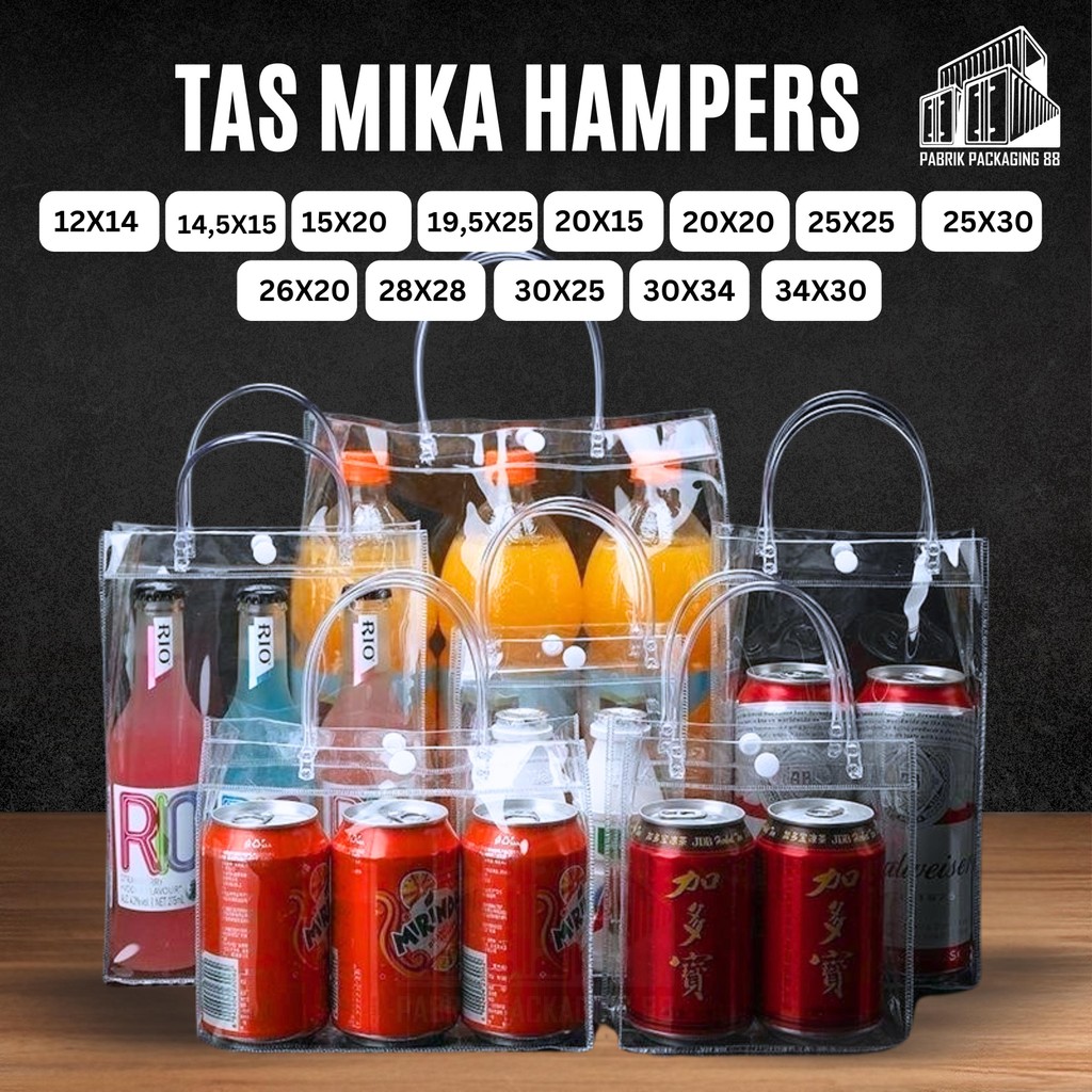 

Tas Mika PVC Goodie Bag Hampers Gift Kantong Souvenir Ulang Tahun Wedding Clear Elegant