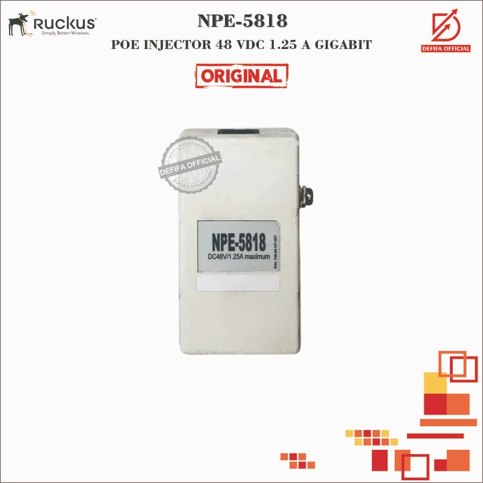 POE Injector Ruckus NPE-5818  Gigabit Power Over Ethernet 48 Volt  Original - Unit & AdaptorNew
