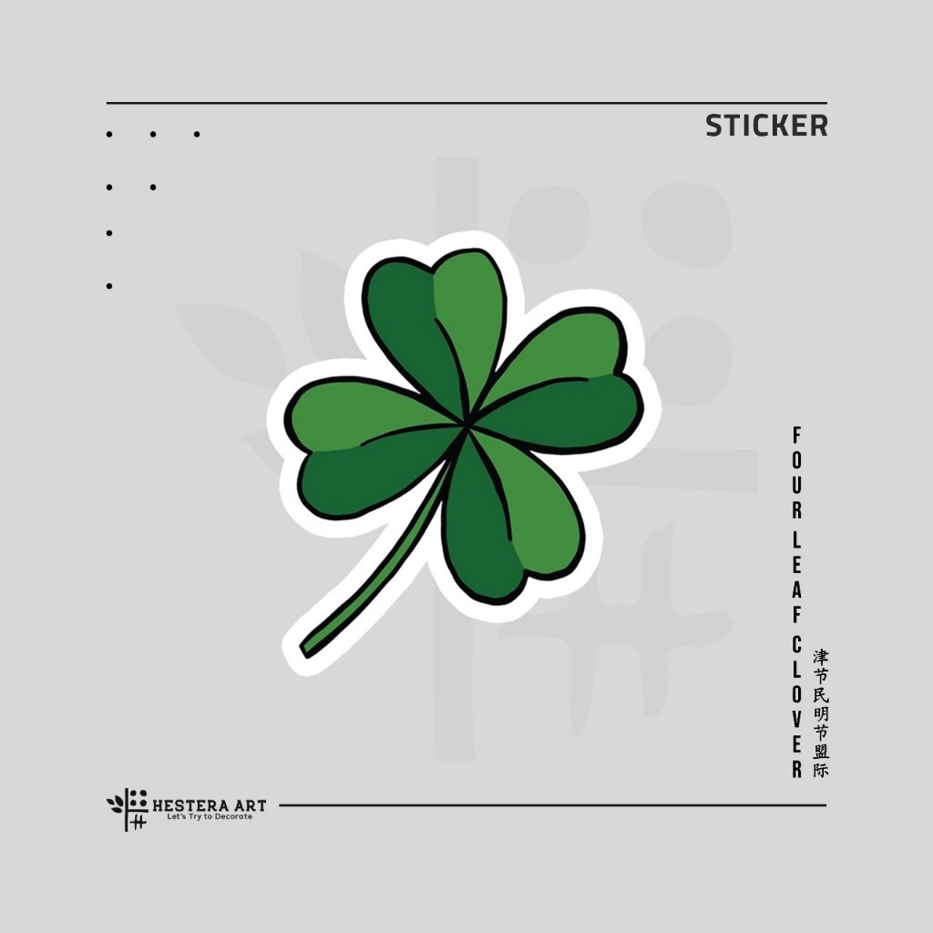 

Stiker Four Leaf Clover Viynl Laminasi Doff | Sticker Daun Semanggi 4 Luck