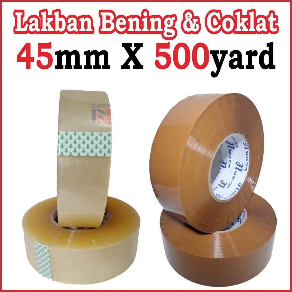 

Harga Murah 1 PCS/ROLL, Opp Tape, Lakban Bening & Coklat 45MM X 500YARD Dijamin Kuat Berkualitas