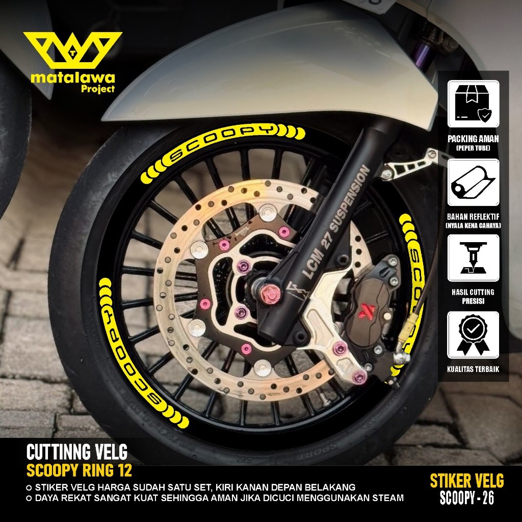 Stiker Cutting Velg Motor honda Scoopy prestis R12 2020 23 Sticker lis variasi velk prestige 26 COD