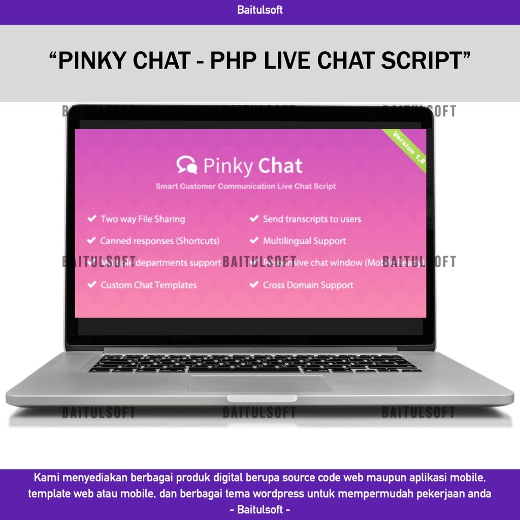 SOURCE CODE APLIKASI WEB PINKY CHAT - PHP LIVE CHAT SCRIPT D498 BAITULSOFT
