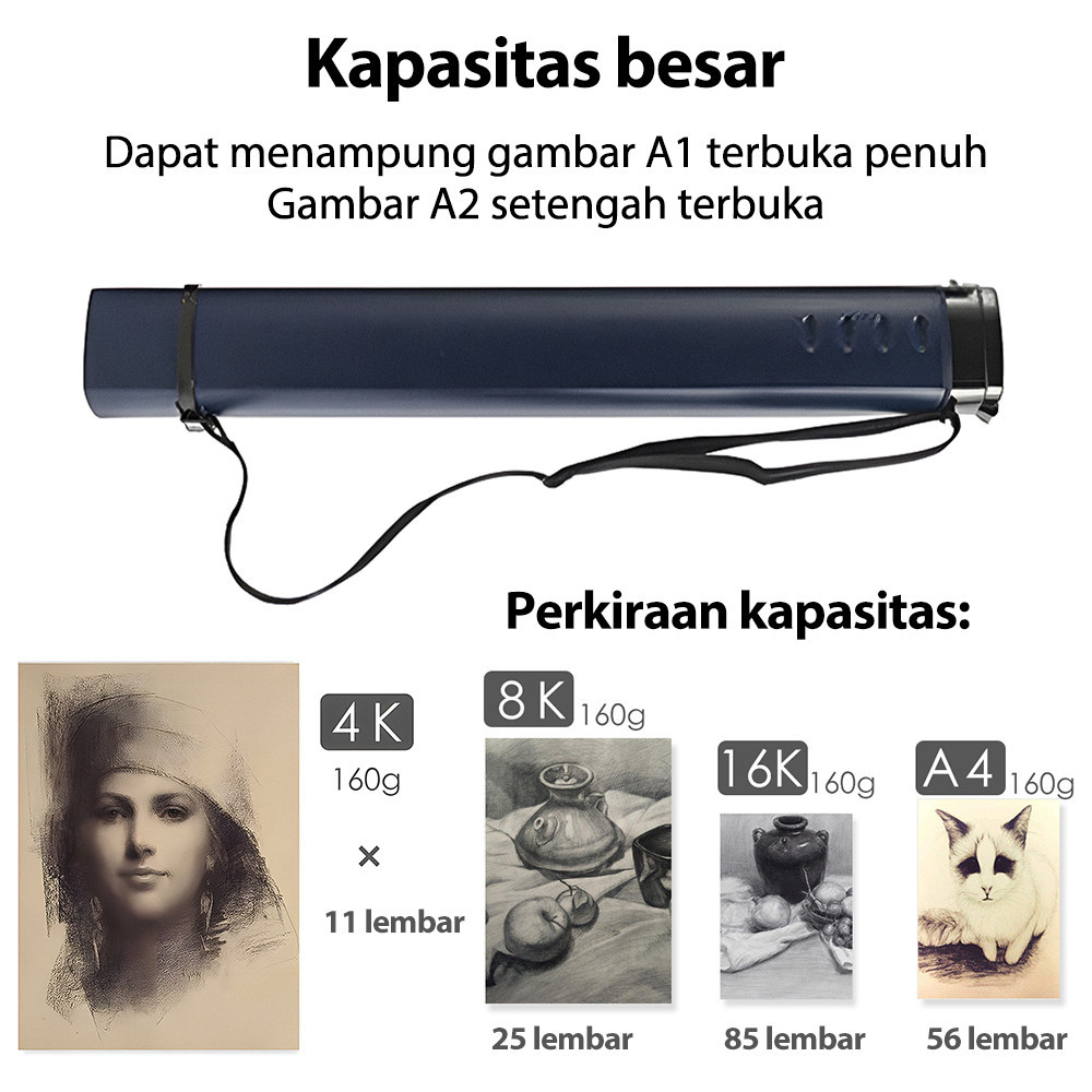 

Tabung Gambar Kotak / Tabung Kertas Gambar / Drawing / Drafting Tube 62.5CM-104CM*7.5CM