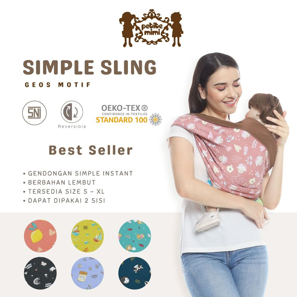Petite Mimi - Gendongan Kaos (Geos) Simple Sling Petite Mimi