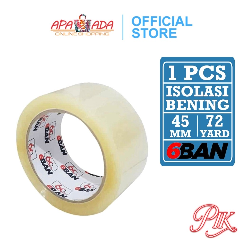 

Lakban Bening Besar [1 Pcs] Super Kuat Tidak Putus / Solasi Solatip Bening 2inch 45 mm OPP Tape 6BAN