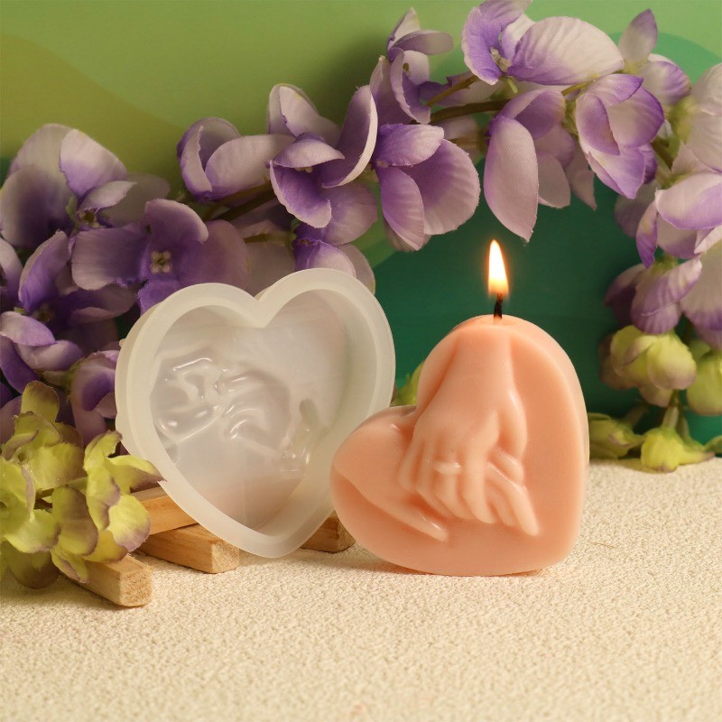 

3D Heart-Shaped DIY Candle Silicone Molds for DIY Homemade Soap Aromatherapy Candle Making Supplies Craft Gift