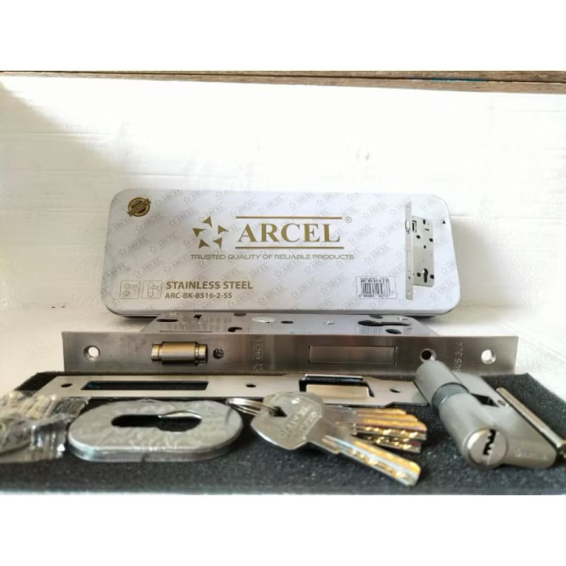 Body Kunci Pelor ARCEL body Pintu Kupu Tarung Stainless Steel ARC BK-8516-2-SS ( 1Set ) Door Lock Bo