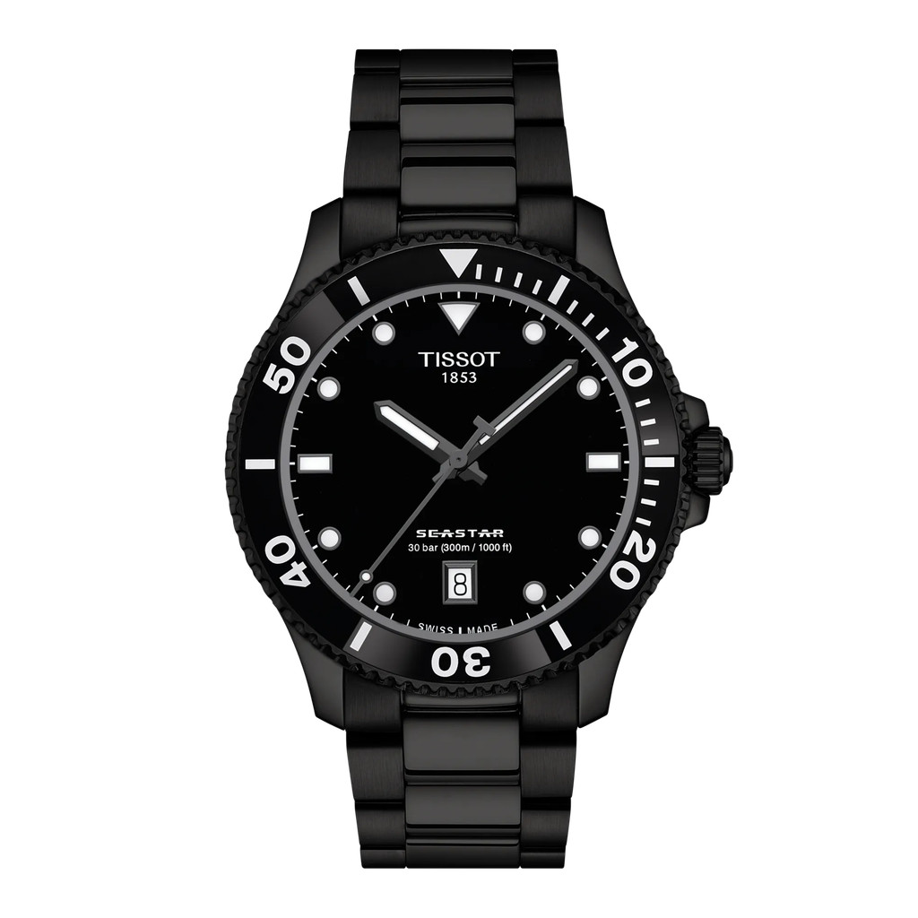 Tissot Seastar 1000 Black Dial Jam Pria 40MM T1204103305100