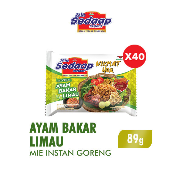 

(Fania Grosir) Sedaap Mie Instan Ayam Bakar Limau Bag 89 gr x40 1 Dus
