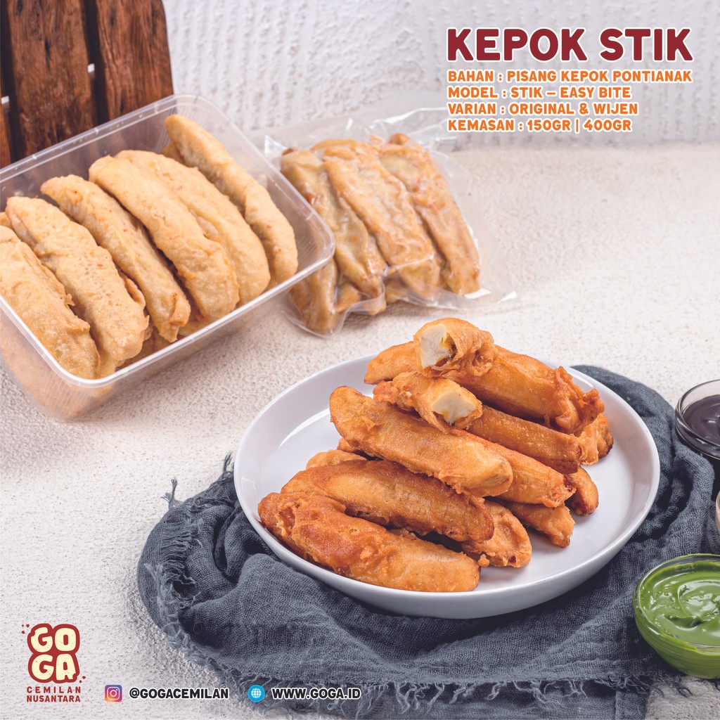 

GOGA Pisang Kepok Pontianak Frozen Cemilan Instan - Siap Goreng 150Gr