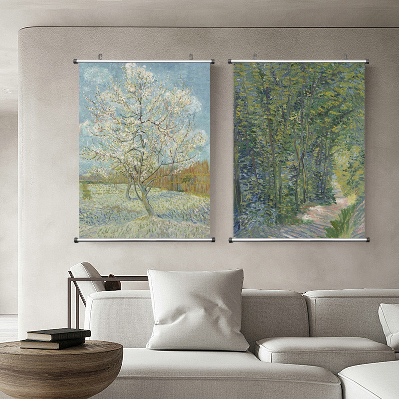 

Van Gogh Wheat Field Landscape Canvas Painting Green Ldyllic Scenery Wall Art Posters Famous Oil Painting for Living Room Décor