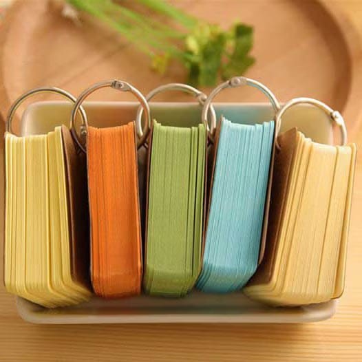 

KEYZYORA - lash card ring candy color notes ring memo / flash card polos edukasi /BLANK CARD