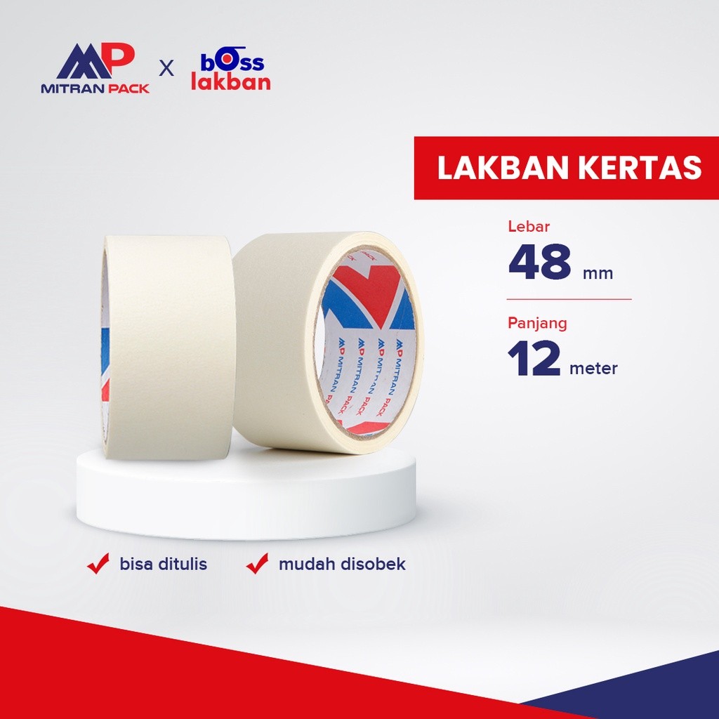 

Lakban Kertas / Masking Tape 24 mm x 12 meter Mitran Pack