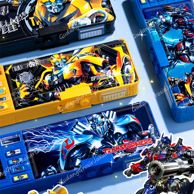 

Kotak Pensil Anak Laki - Laki Multifungsi, Transformer dengan Kunci Sandi, Pencil Case
