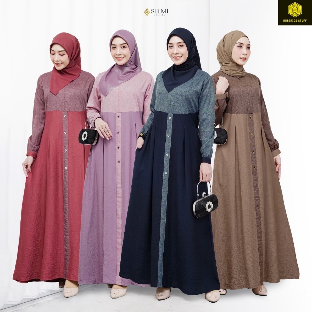 Silmi Official || Gamis Kondangan Elegan Simple || Erina Dress By Silmi || Baju Kondangan Simple Hij