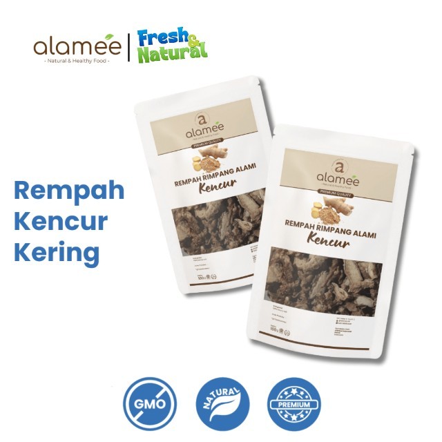 

ALAMEE Kencur Kering Dried Galangal Rempah Rimpang Organik Alami Bumbu Seasoning Masakan Masak 100gr fresh and natural