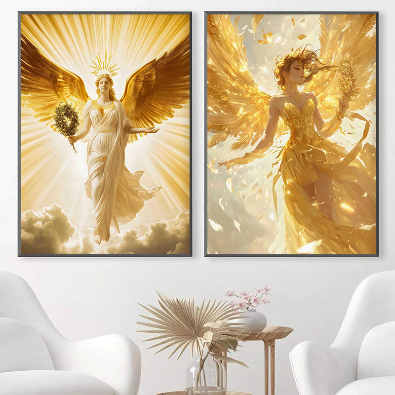 

Divine Feminine Greek Goddess of Victory Poster and Prints Canvas Printing Mythology Wall Art Picture for Living Room Home Decor