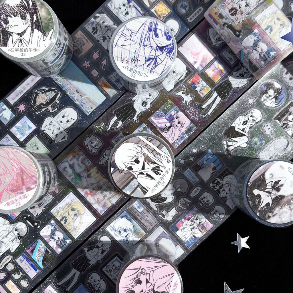 

[HARU] Piece of Time Series Sticker Roll Stiker Gulungan Lucu Motif Cartoon Journaling Kit