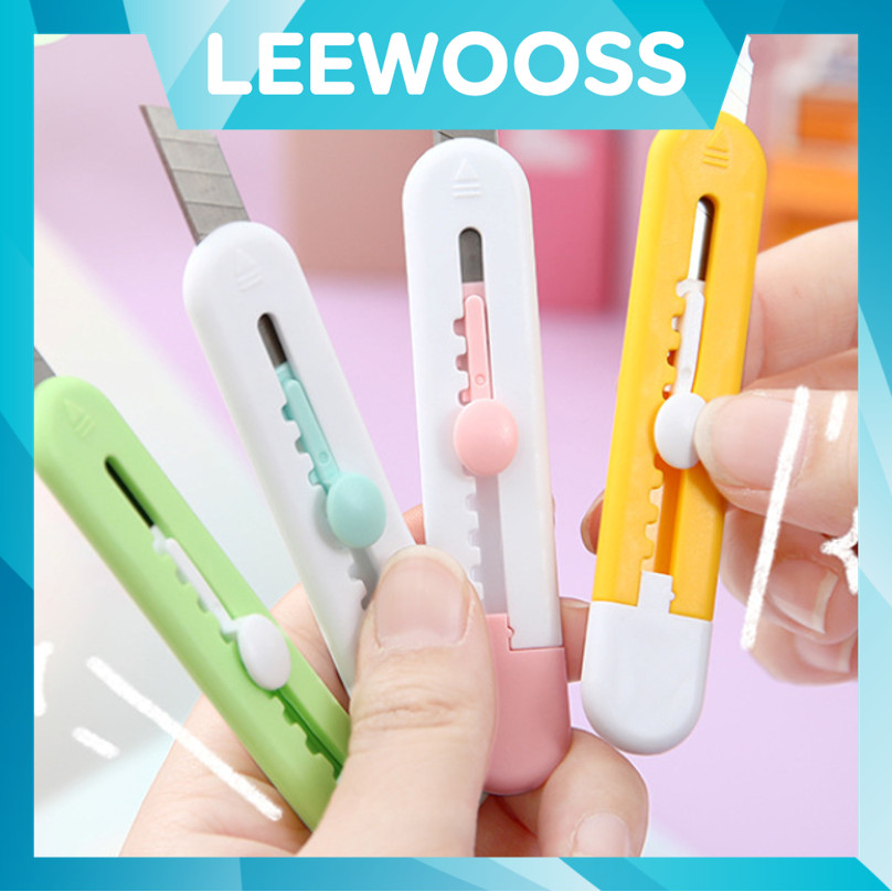 

LEEWOOSS 6234 Pisau Silet Ukir Kecil Mini Cute Cutter Pemotong Kertas Cutter Mini Motif Polos Cutter Portable Ukuran Kecil
