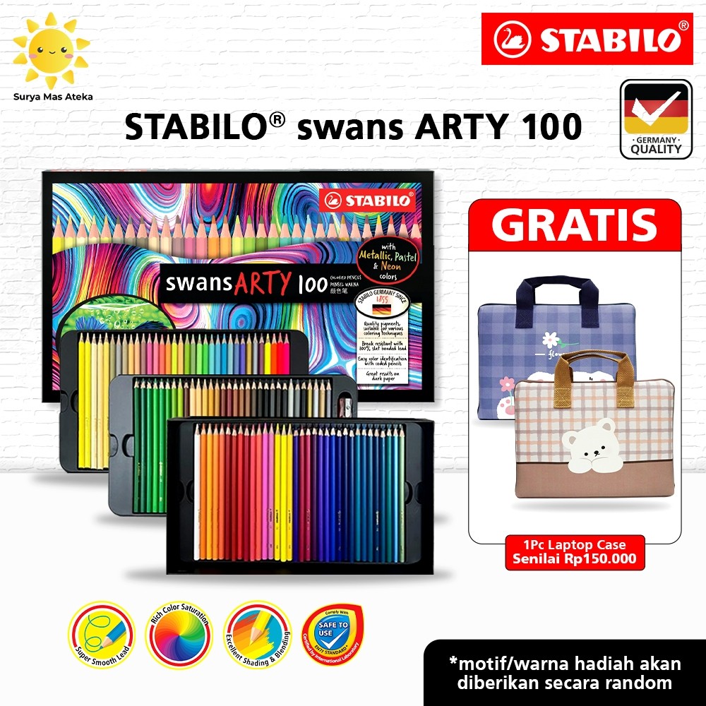 

SUPER MURAH Stabilo Swans ARTY Color Pencil 100 / Pensil Warna Lengkap 100