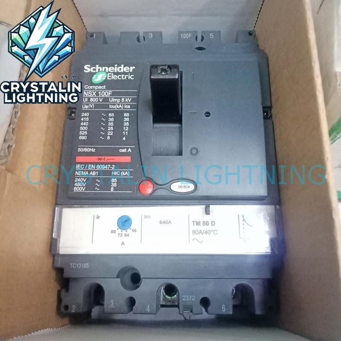 MCCB SCHNEIDER NSX 100F 3P 63A 80A 100A NSX100F 3P 36kA