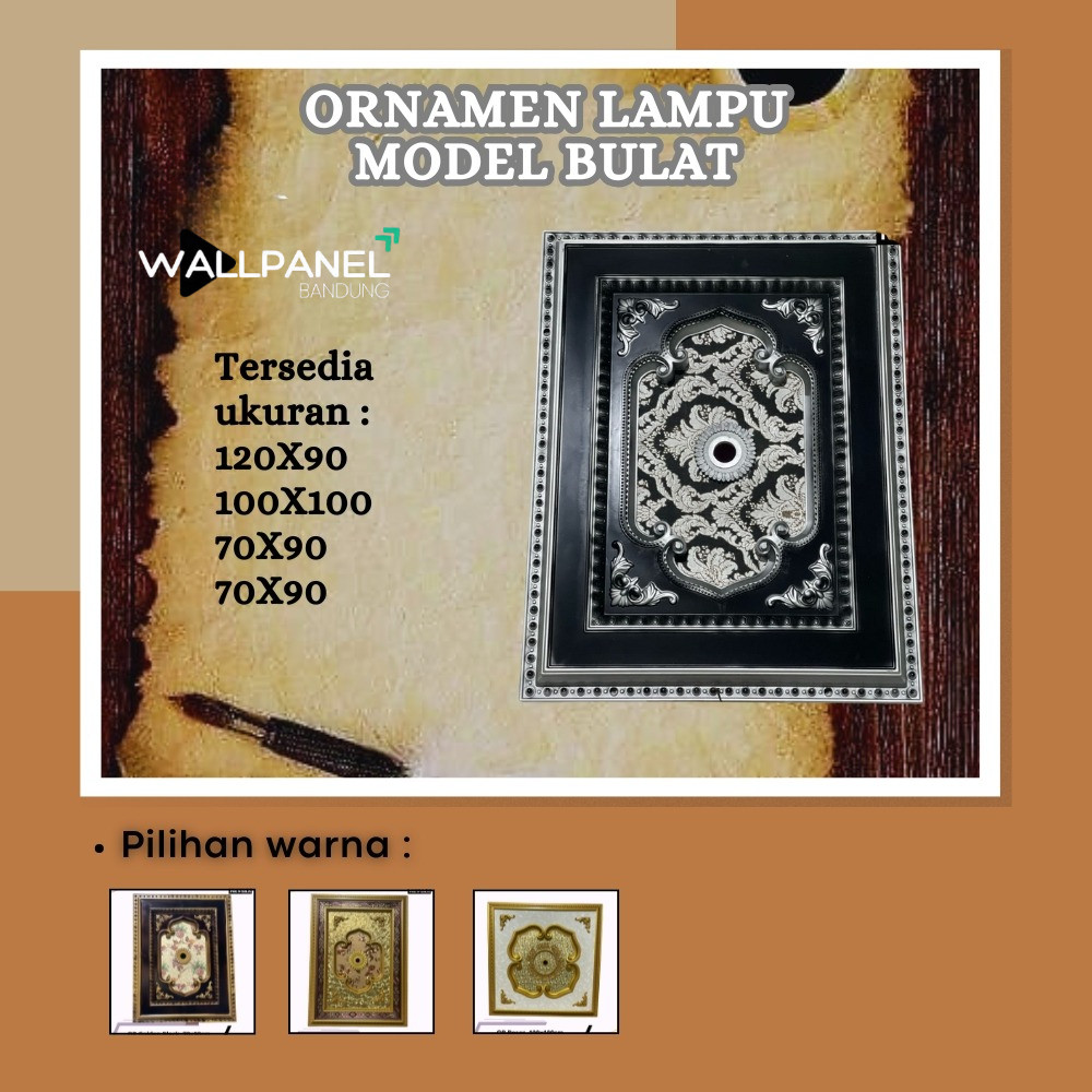 Panel Indo ( INSTANT BANDUNG )  Ornamen Lampu Besar 90x120cm / Ornamen Plafon PVC Bandung / Ornamen 