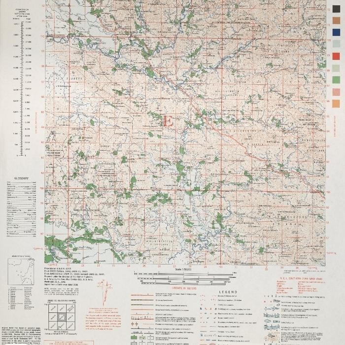 Peta Topografi / Kontur Original Boeatan US Army 1944 ~ 45