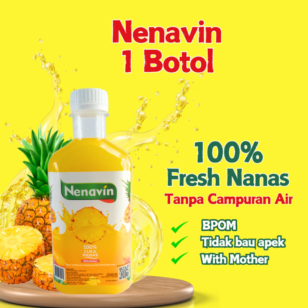 

Nenavin Cuka Nanas With Mother Original 300 ml BPOM Untuk Diabetes dan Kolesterol